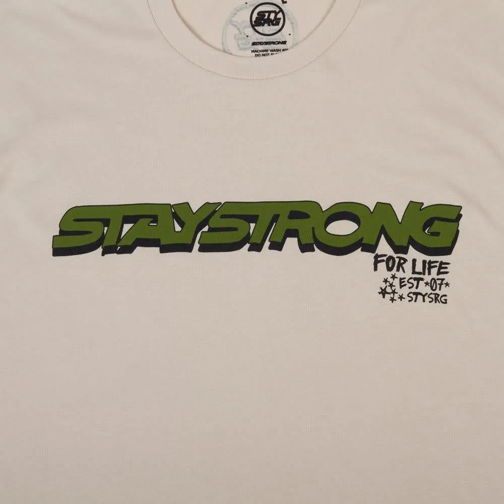 SlimFitDesign Casual Comfort Stay Strong Freestyle T-Shirt - Soft Cream