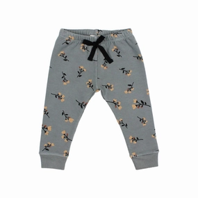 Breathable fabric Kid's Folk Flower Leggings In Elephant
