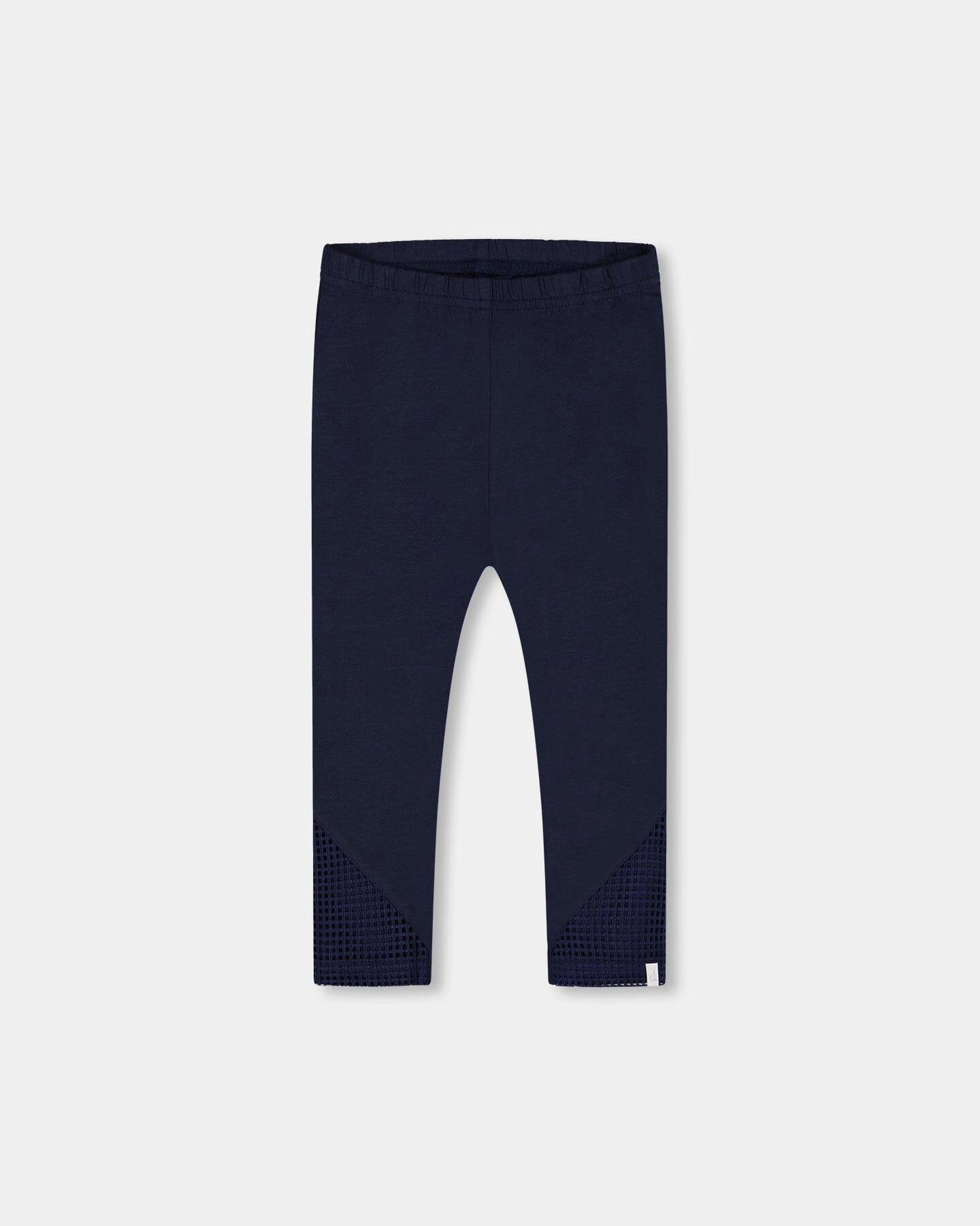 Organic Cotton Capri Leggings With Mesh Navy Blue Sweat Wicking Liner