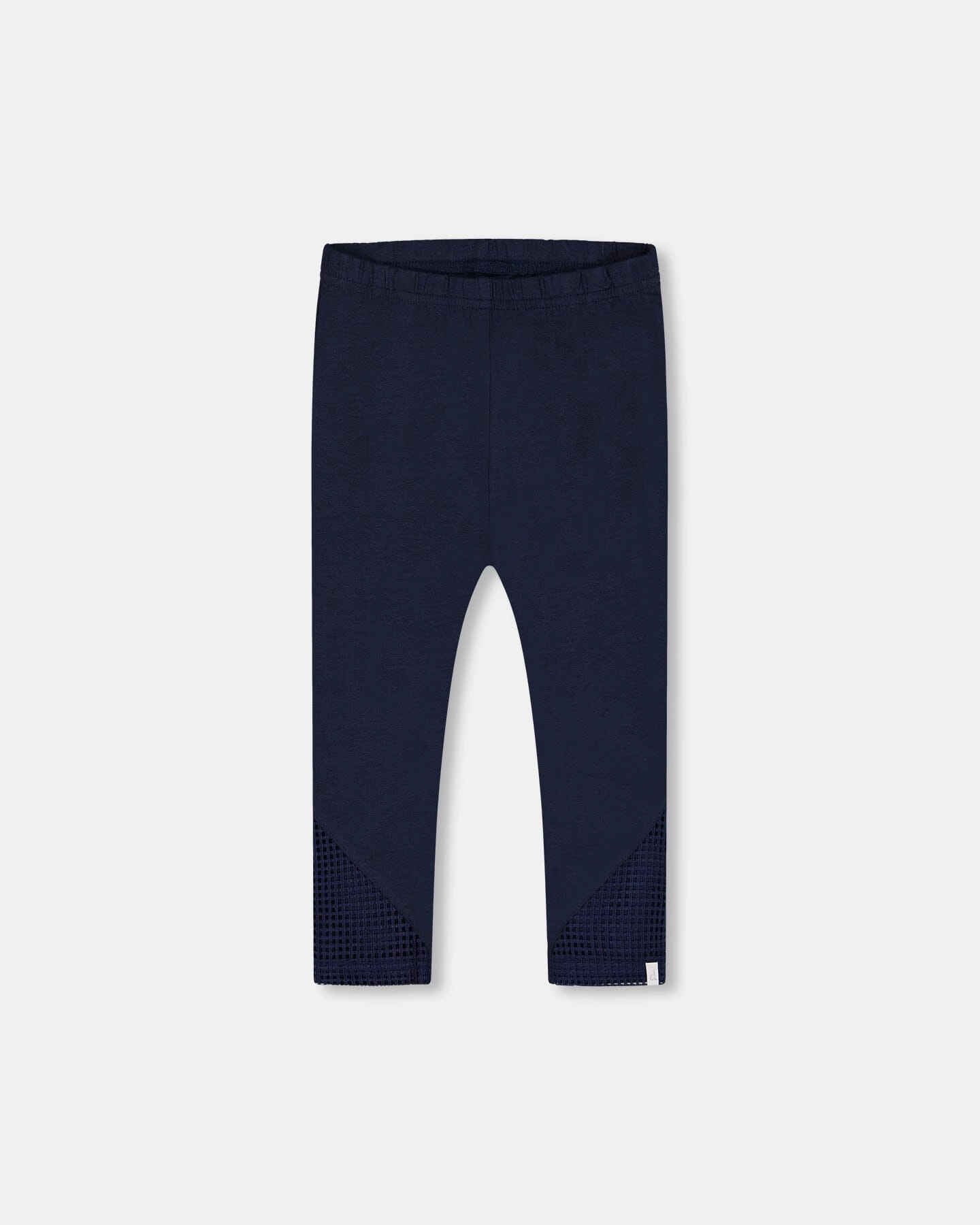 Organic Cotton Capri Leggings With Mesh Navy Blue NoBuckleDesign