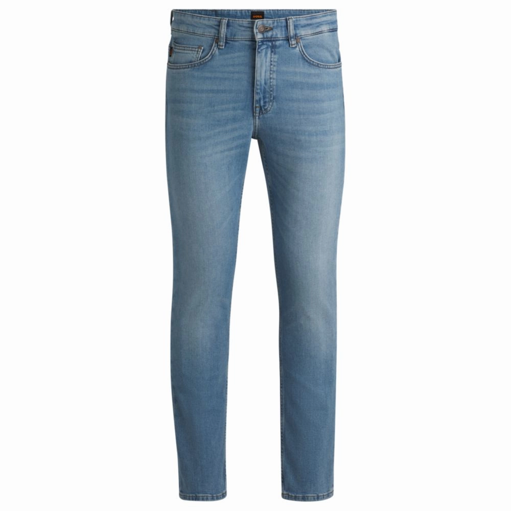 Student Outfit Streetwear Fan Delaware Slim-fit jeans in bright-blue comfort-stretch denim