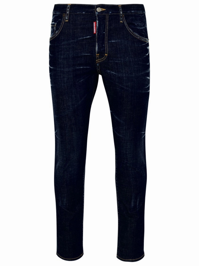 Daily Fashion Neutral Mood Blue Cotton Skater Jeans