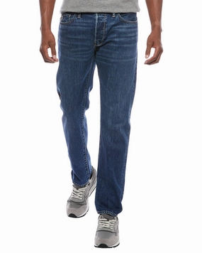 TODD SNYDER Mid-Blue Wash Slim Fit Jean Permanent Crease Retention