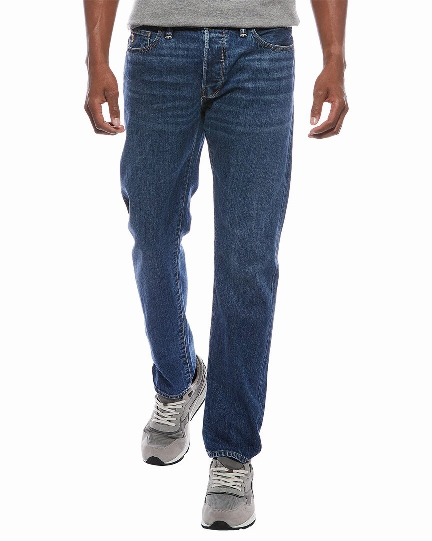 TODD SNYDER Mid-Blue Wash Slim Fit Jean Permanent Crease Retention