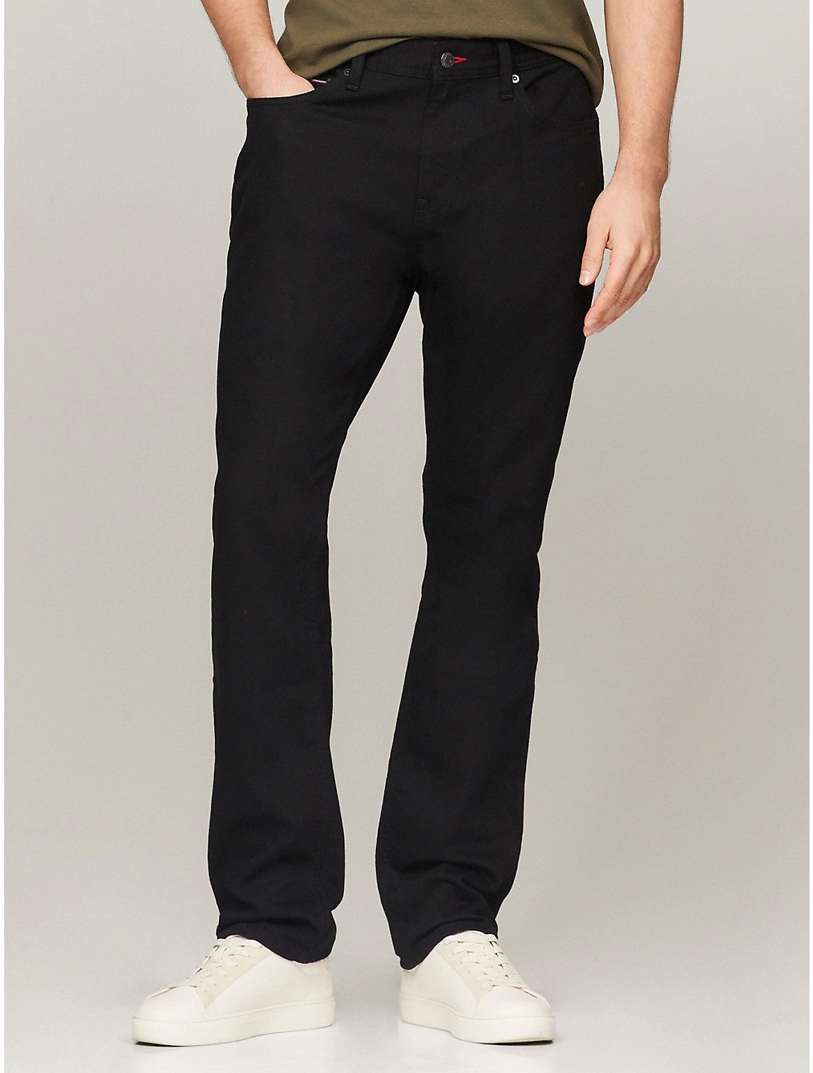 Minimalist Pocket Layout Morning Stroll Professional Wear Brunch Outfit Tommy Hilfiger Men's Black Straight Fit Jean