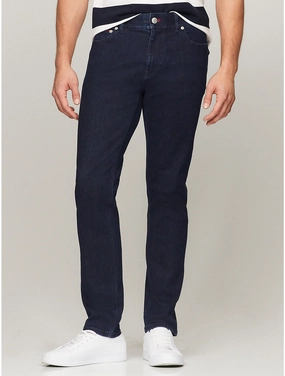 Vibrant Bold Look Street Fashion Relaxed Thigh Cut Tommy Hilfiger Men's Slim Fit Indigo Jean
