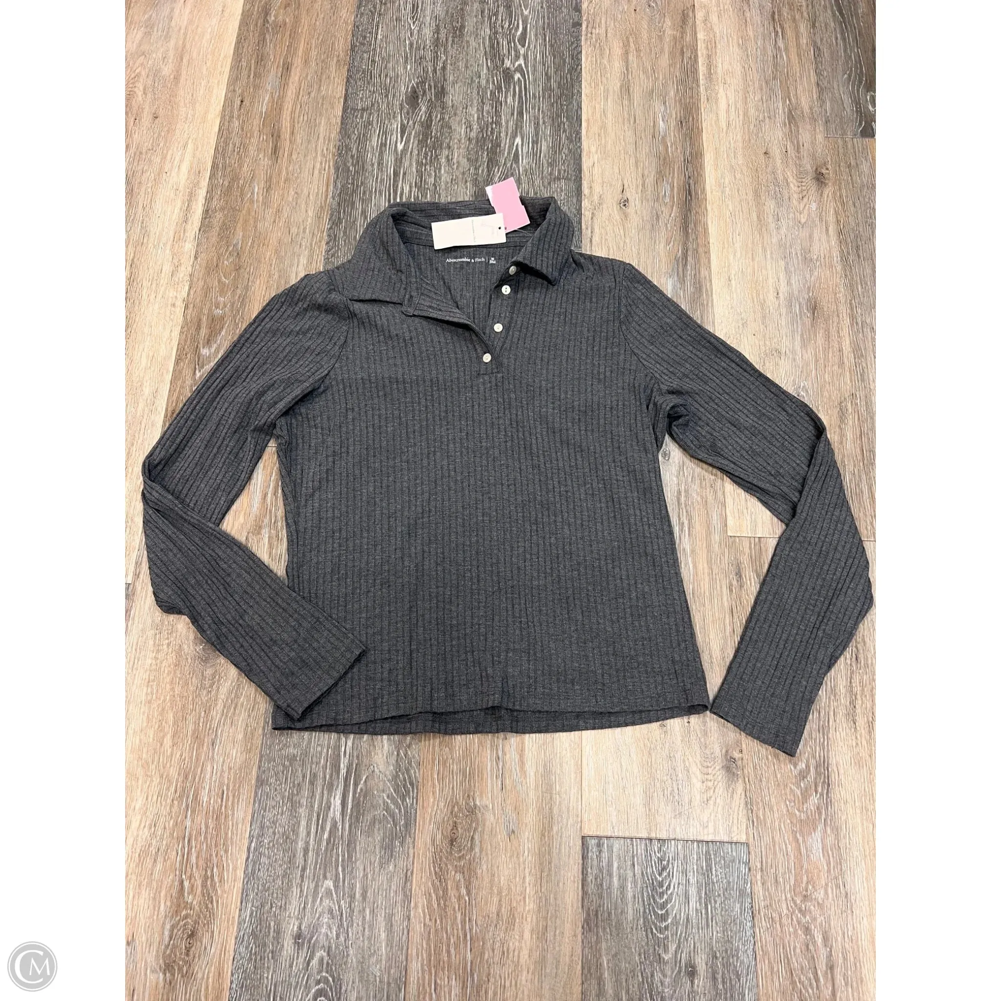 Top Long Sleeve By Abercrombie And Fitch In Grey, Size: M Easycare
