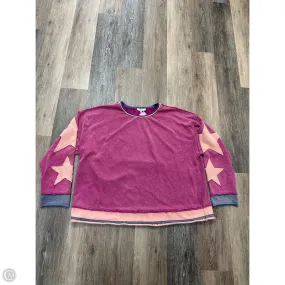 Textured Weave Pattern Top Long Sleeve By Easel In Pink, Size: M