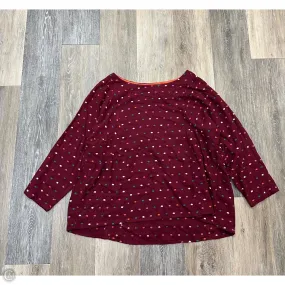 Top Long Sleeve By Maeve In Maroon, Size: S Recycled Material Blend Yarn Dyed Pattern Cloth