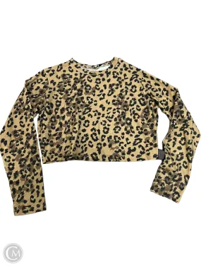 AntiPilling Finish High Collar Option Top Long Sleeve By Pam & Gela In Animal Print, Size: M