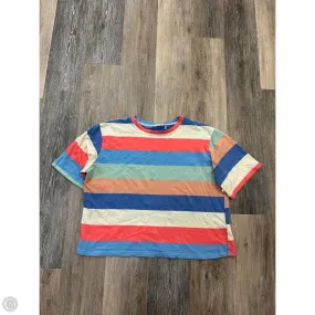 Top Short Sleeve By Adora In Striped Pattern, Size: M Quick Dry Fabric Garment Dyed Finish