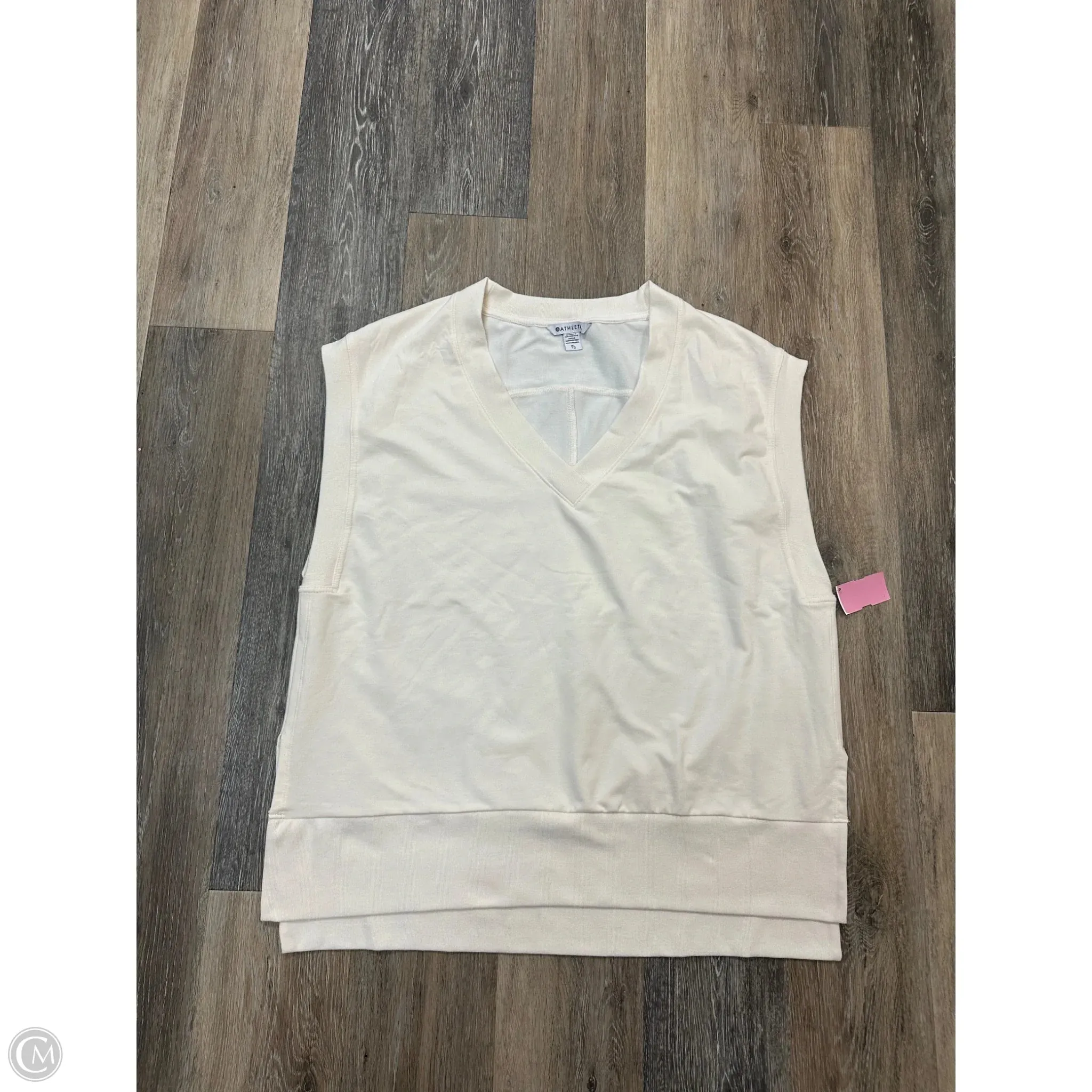 Top Short Sleeve By Athleta In Cream, Size: Xl NonSlip Grip Tape QuickDryTech