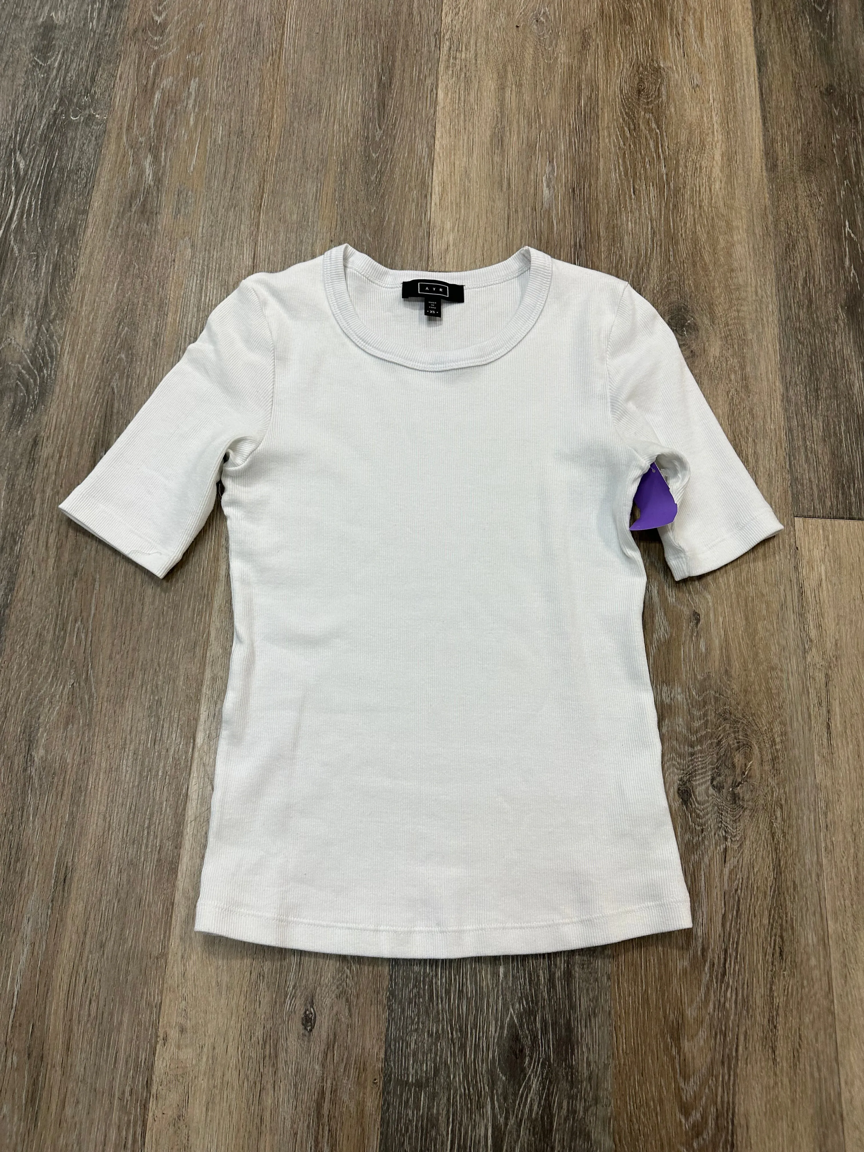 Ventilated Mesh Panels DoubleLayeredFabric Top Short Sleeve By AYR In White, Size: Xs