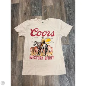 EcoFriendlyTexture Tear Resistant Top Short Sleeve By Coors In Beige, Size: S