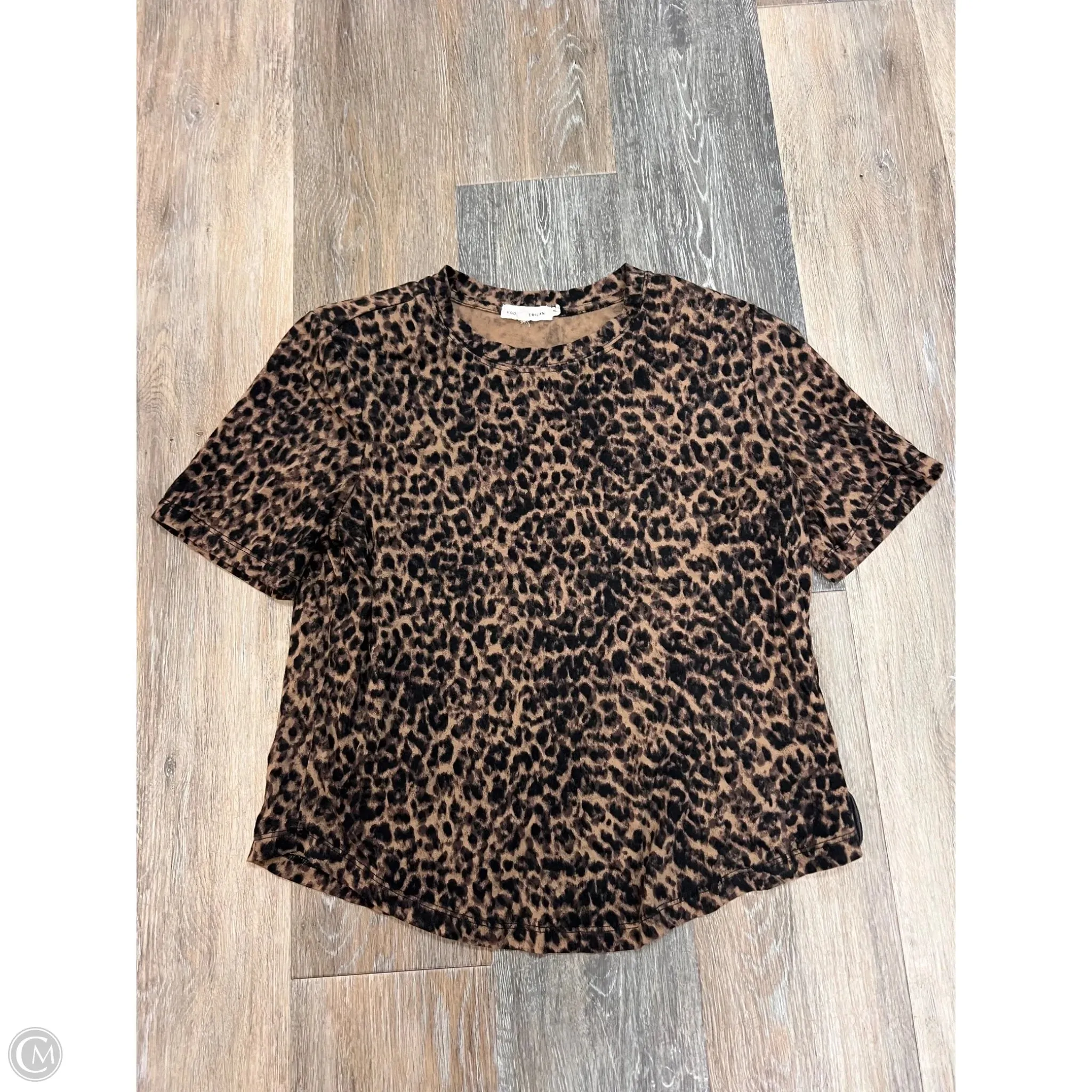 Top Short Sleeve By Good American In Animal Print, Size: S Hypoallergenic Lining