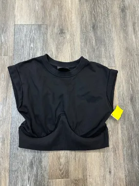 DoubleLayered Top Short Sleeve By Kittenish In Black, Size: L