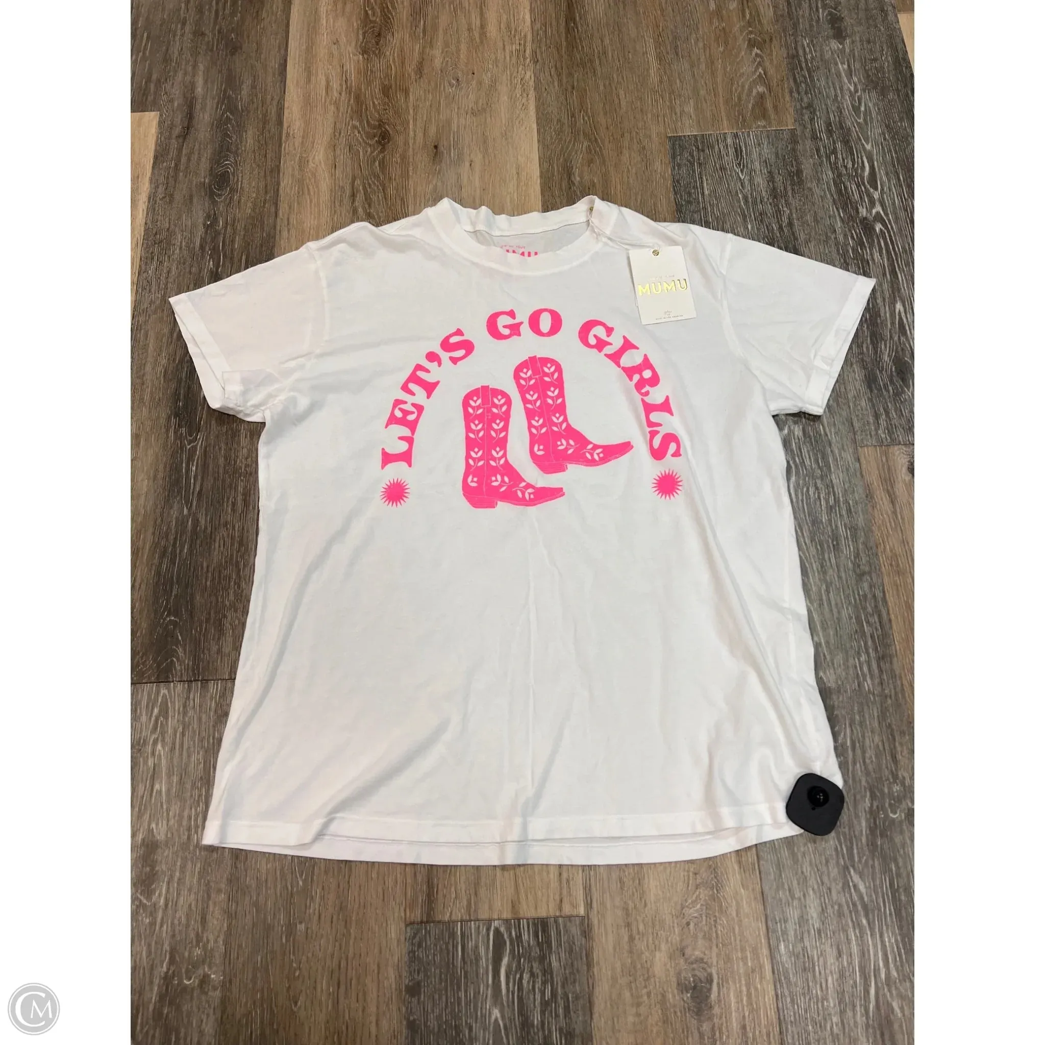 Top Short Sleeve By Mumu In White, Size: Xs Reinforced Stitching OrganicCotton