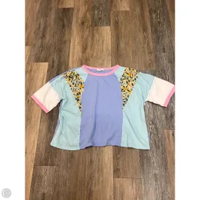 GarmentWashedFinish Top Short Sleeve By Oddi In Multi-colored, Size: M