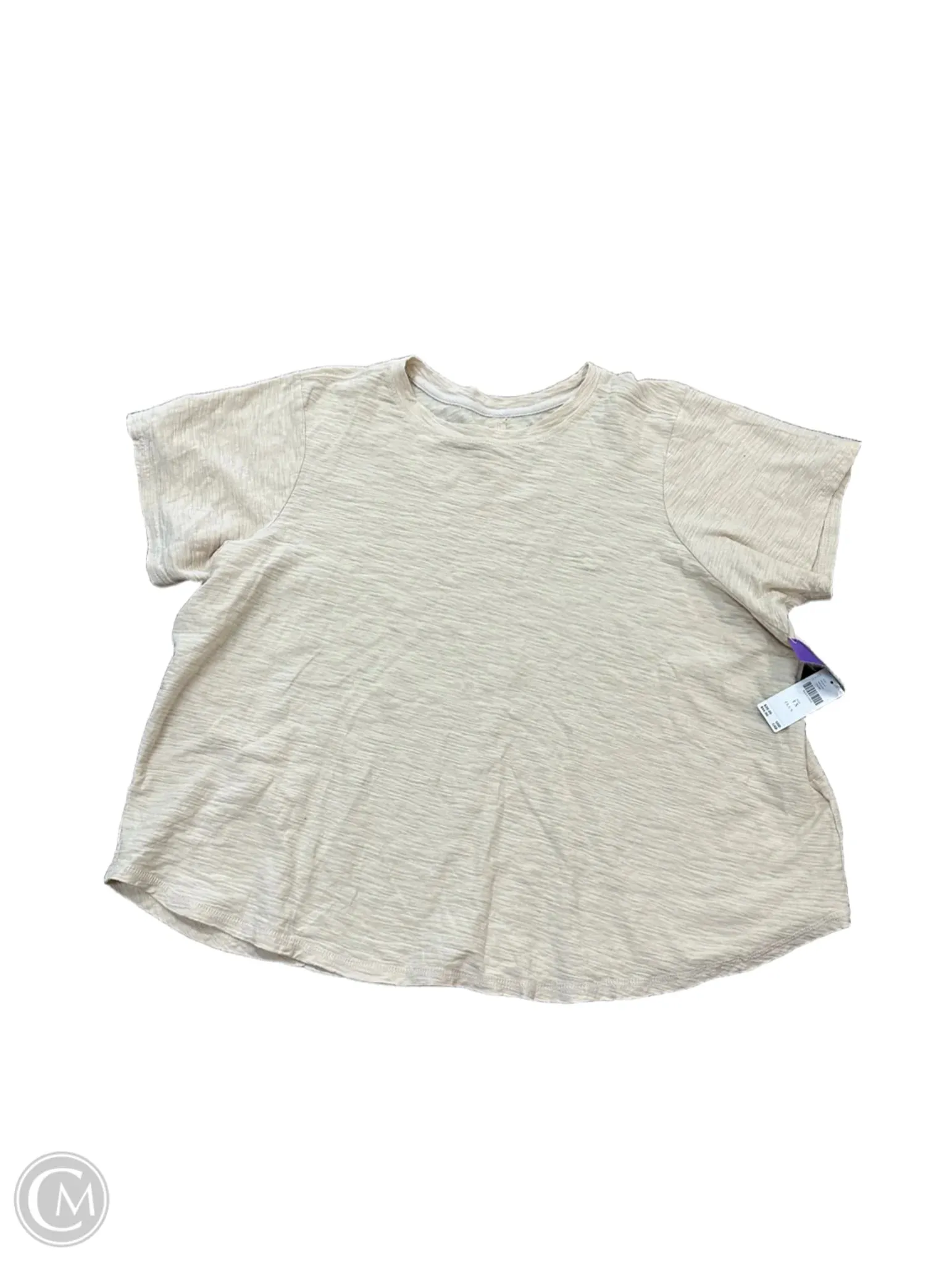 HypoallergenicFibers Non Irritating Seams Top Short Sleeve By Pilcro In Cream, Size: 1x