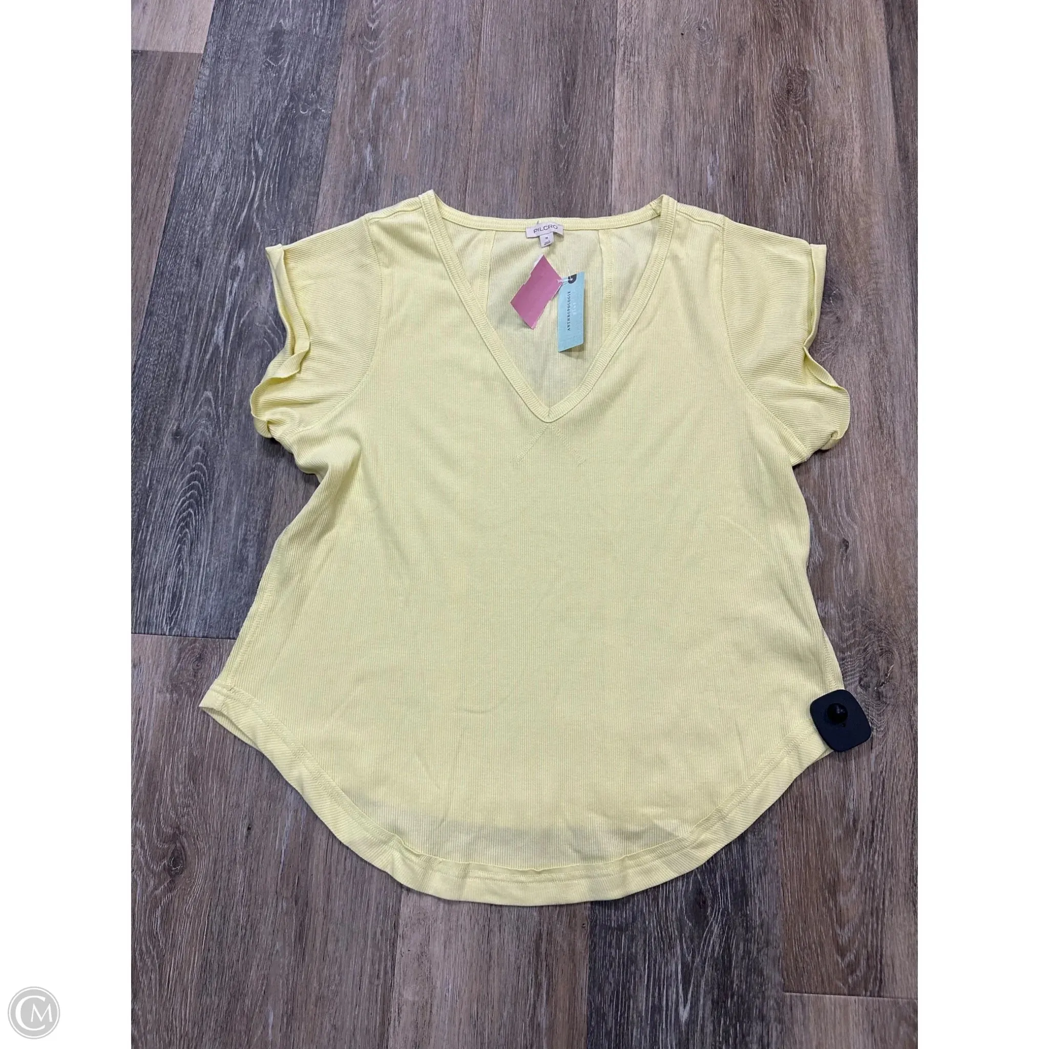 Top Short Sleeve By Pilcro In Yellow, Size: 1x Reinforced Hems Slim Fit Shirt