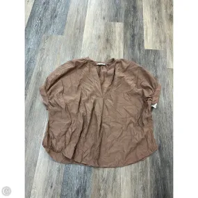 Top Short Sleeve By Pinch In Brown, Size: S Airflow Mesh Insert Bonded Hemline