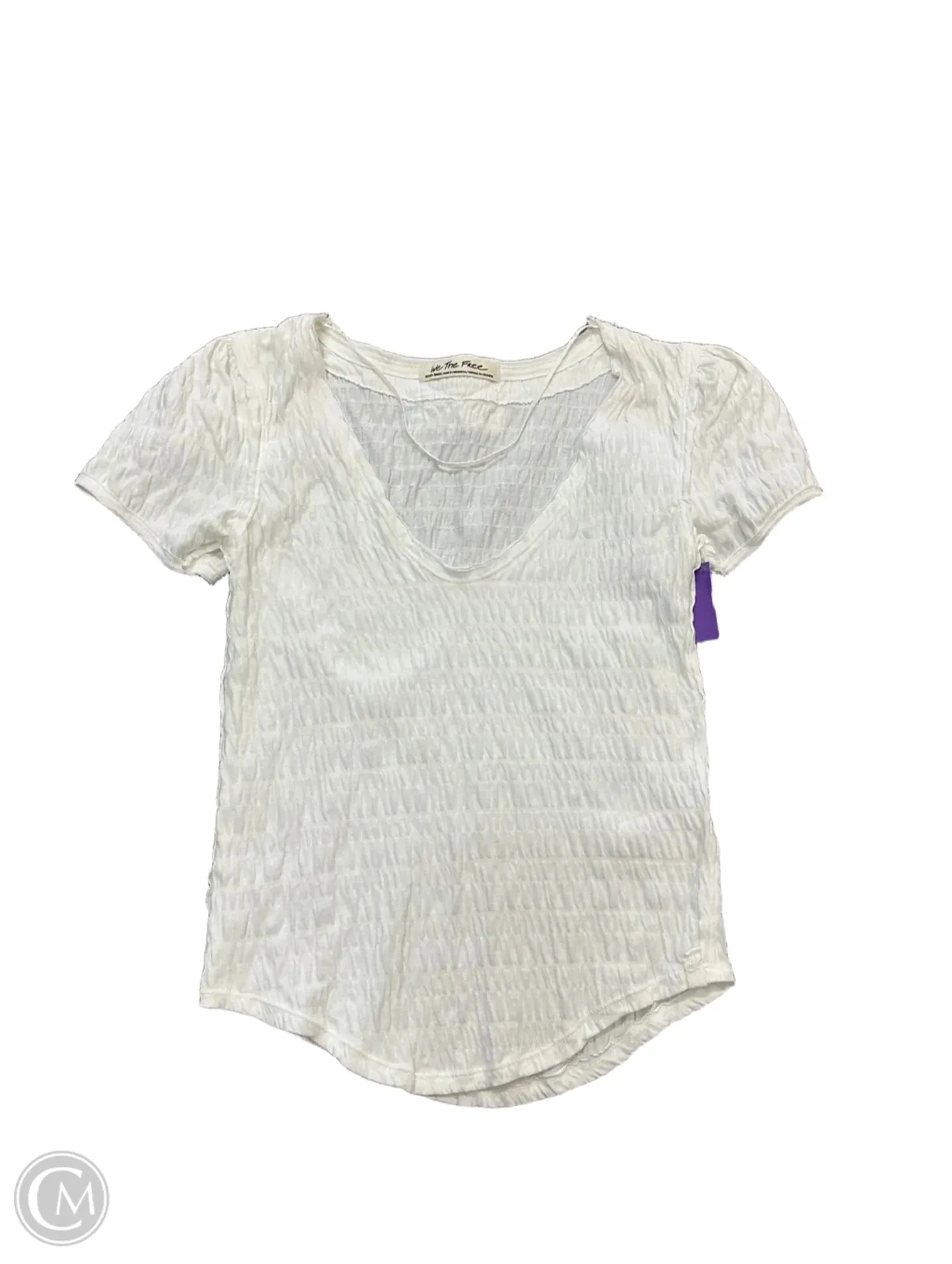 Top Short Sleeve By We The Free In Cream, Size: Xs Comfortable Fabric