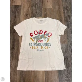 Top Short Sleeve By Wrangler In Cream, Size: M Sustainable Fabric Blend Zero Waste Cut Pattern