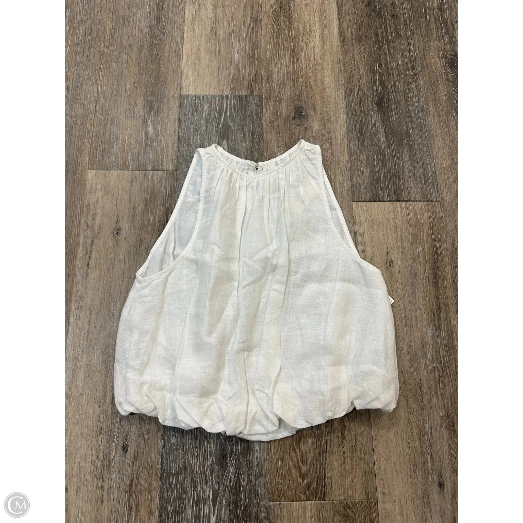Top Sleeveless By Anthropologie In White, Size: S Ribbed Trim slim fit