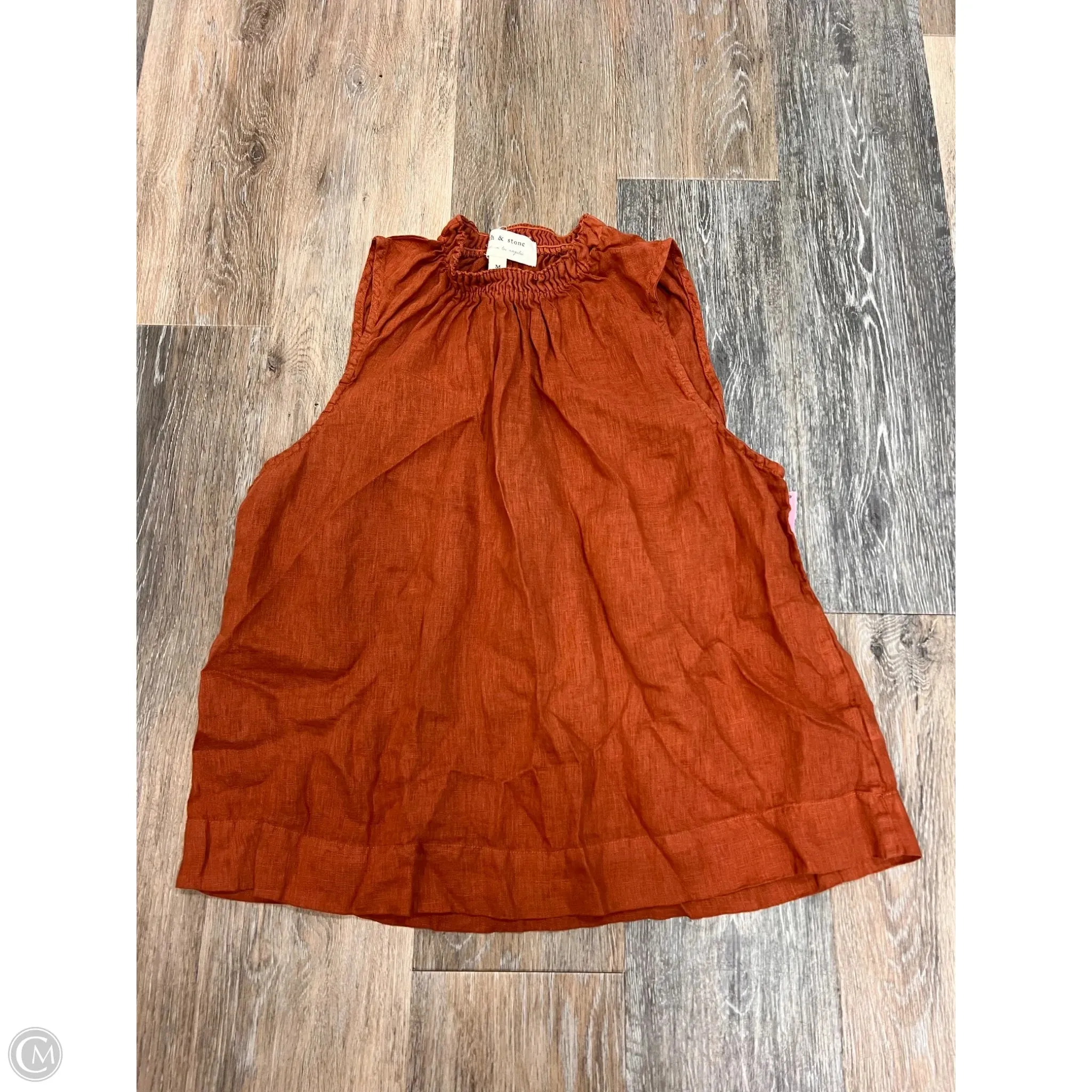 VentilatedMeshPaneling Sporty Style Top Sleeveless By Cloth & Stone In Orange, Size: M