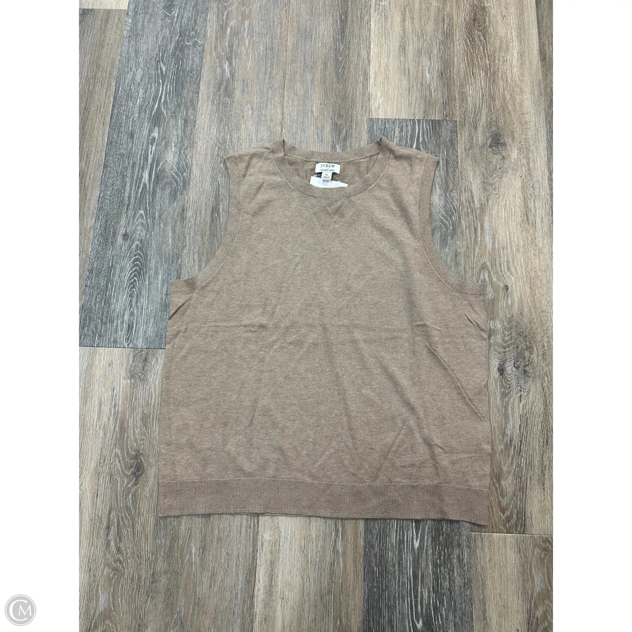 Top Sleeveless By J. Crew In Tan, Size: Xl Easy Care Fabric AntiPillingTreatment