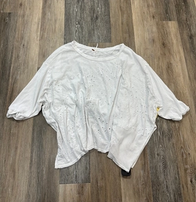 Top Long Sleeve By Free People In White, Size: L Quick Access Slit Convertible Neckline
