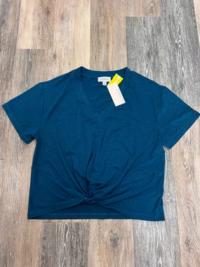 All Weather Performance Fabric Top Short Sleeve By Evereve In Blue, Size: M
