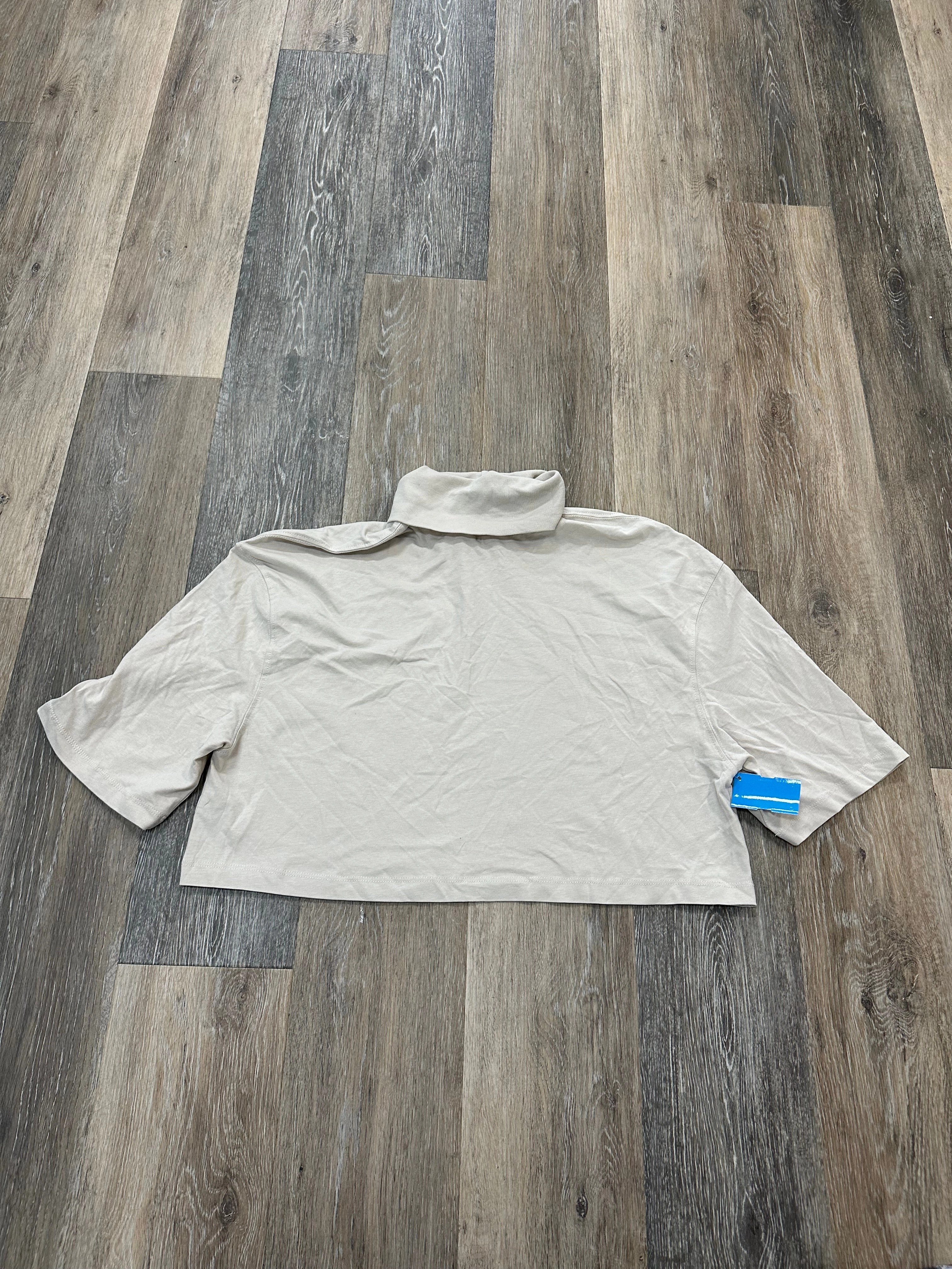 HiddenPocket Top Short Sleeve By Zara In Cream, Size: M