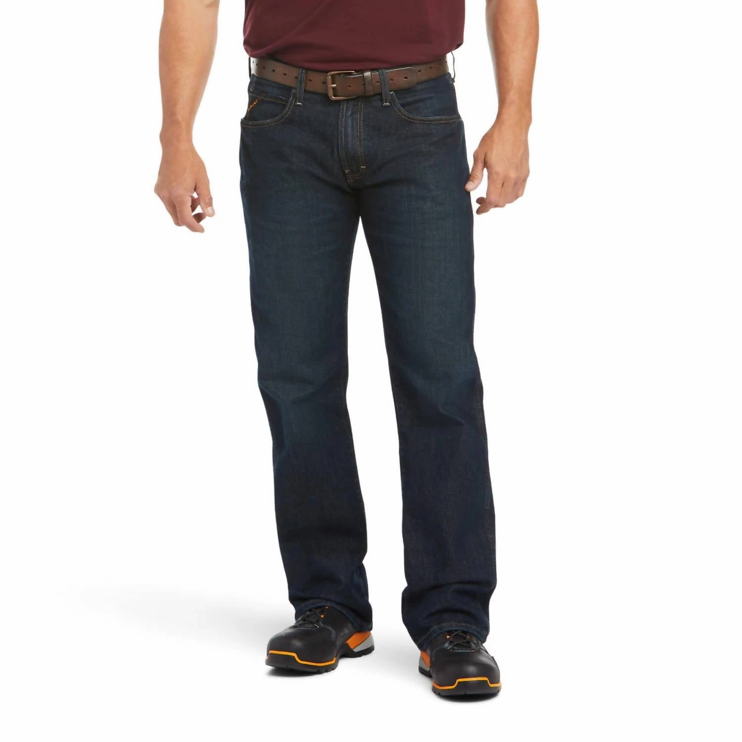 Multi Pocket Design Rebar M5 Slim Edge Blackstone Durastretch Straight Leg Jean In Dark Blue