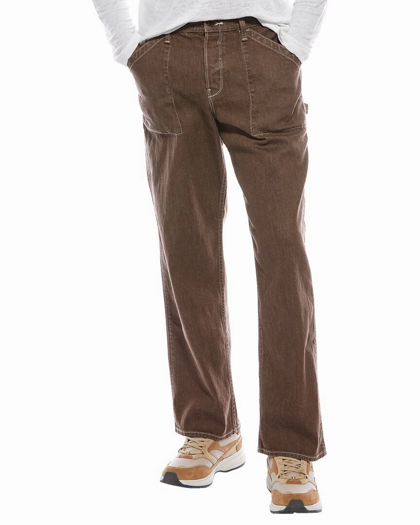 TODD SNYDER Carpenter Brown Relaxed Fit Jean Soft Wash Treatment