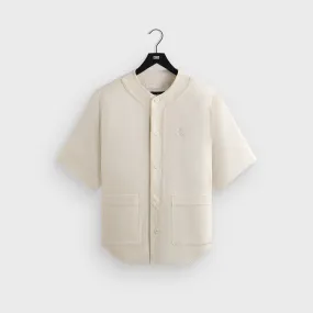 Sweat-Absorbing Kith Washed Denim Willis Baseball Shirt - Sandrift
