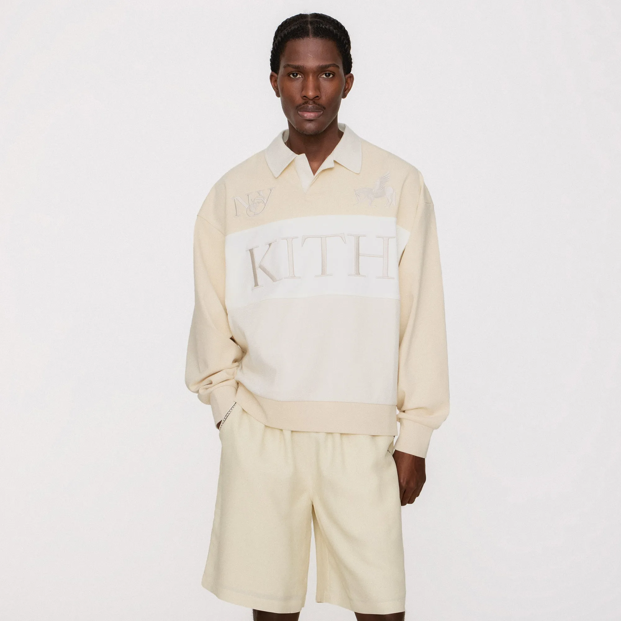 Kith Rugby Nelson Collared Pullover - Veil LowProfile Seam Tape Summer Outing