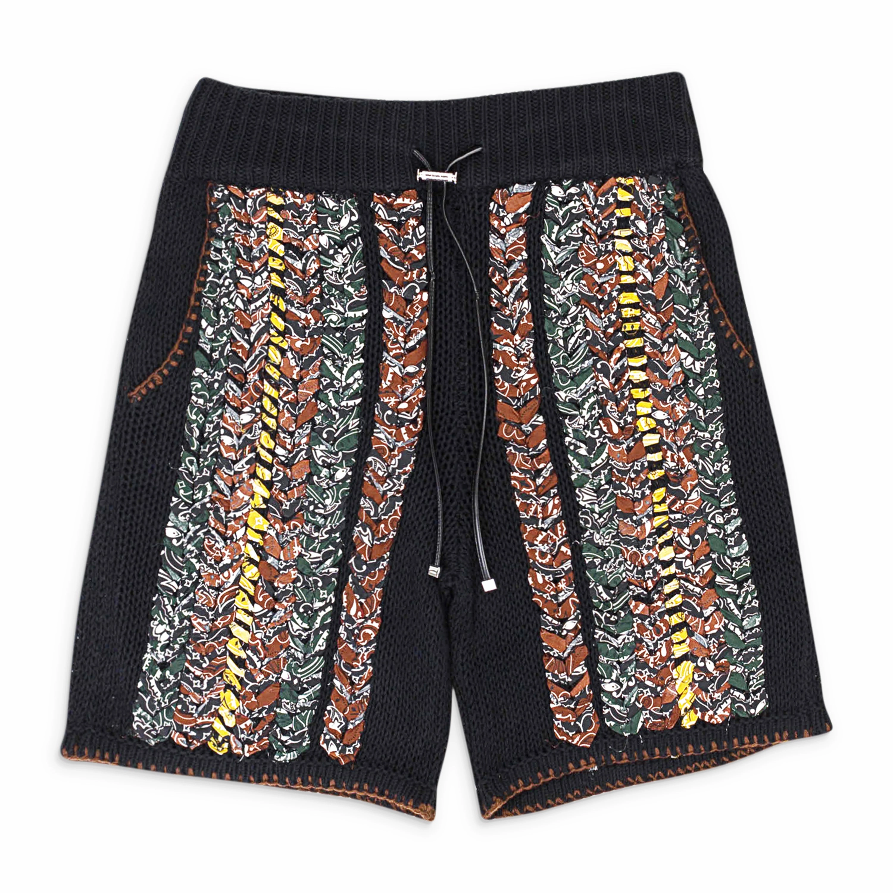 AMIRI BRAIDED BANDANA BLACK SHORTS Cozy Vibe