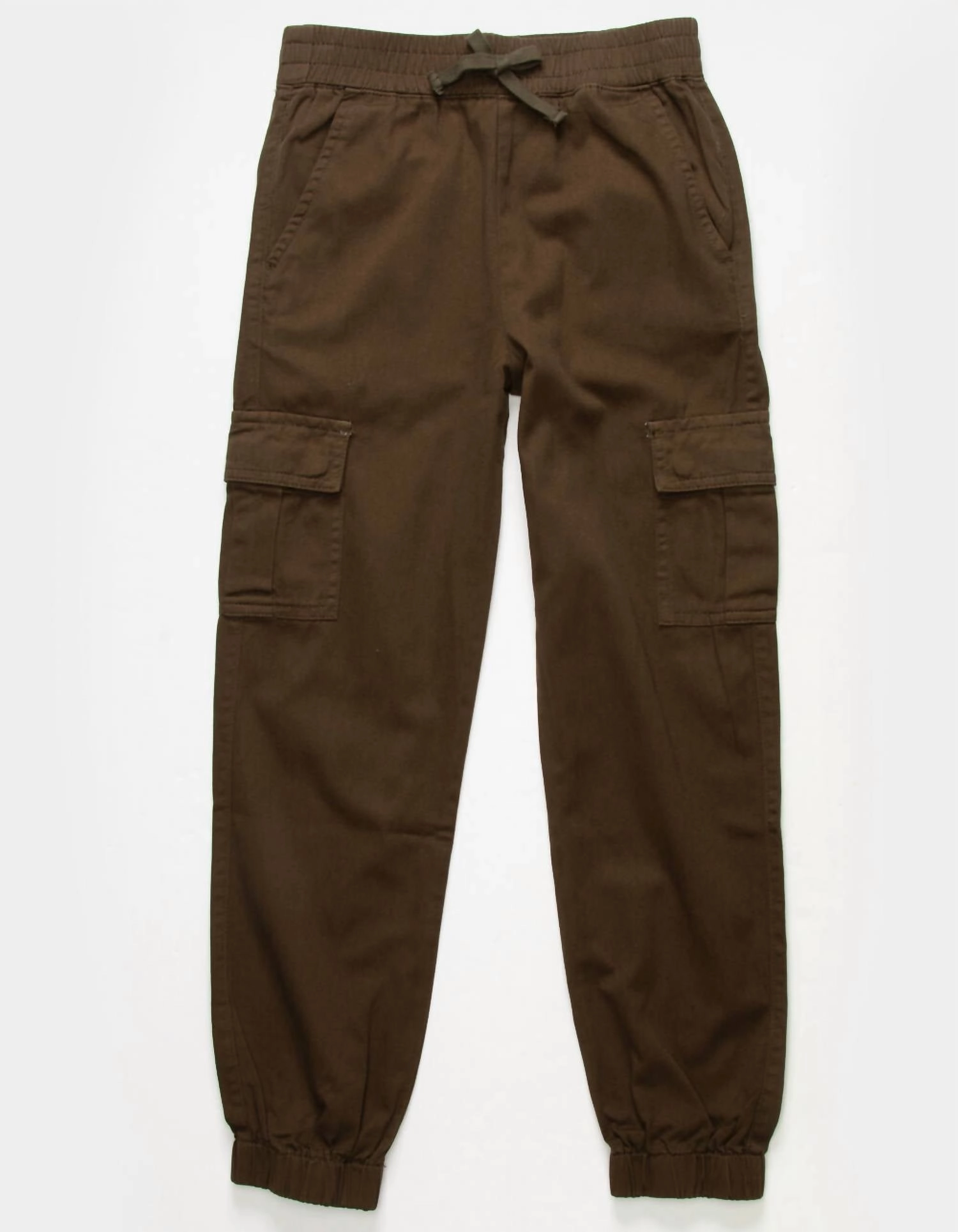 Girl's Cargo Twill Jogger Pants In Olive Tagless label HiddenPockets
