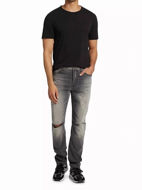 Brando Slim Distressed Greigio Jean In Grey Earthy Streetwear Fan Nature Lover Relaxed Mood