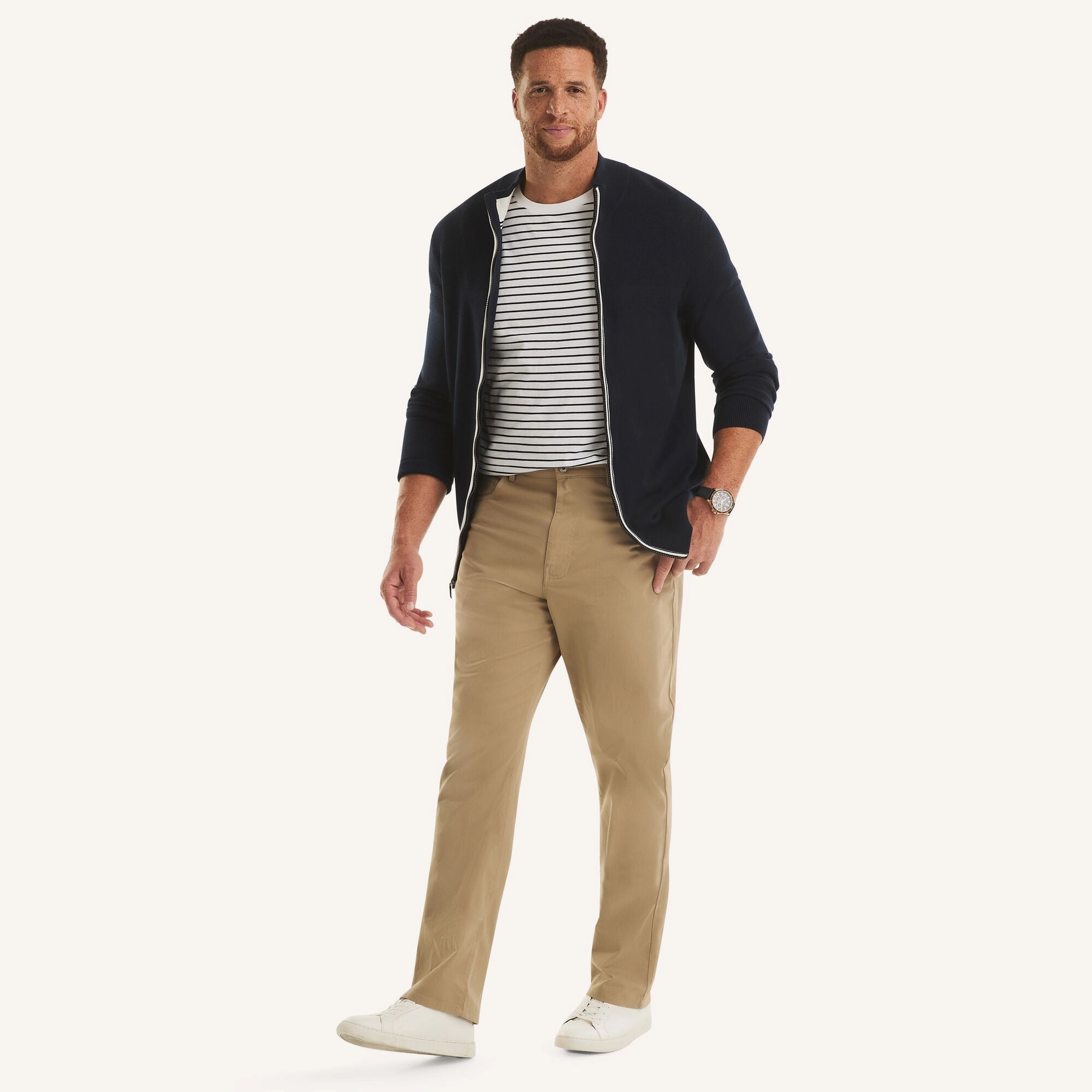Nautica Mens Big & Tall Vintage Straight Stretch Denim Daywear Option