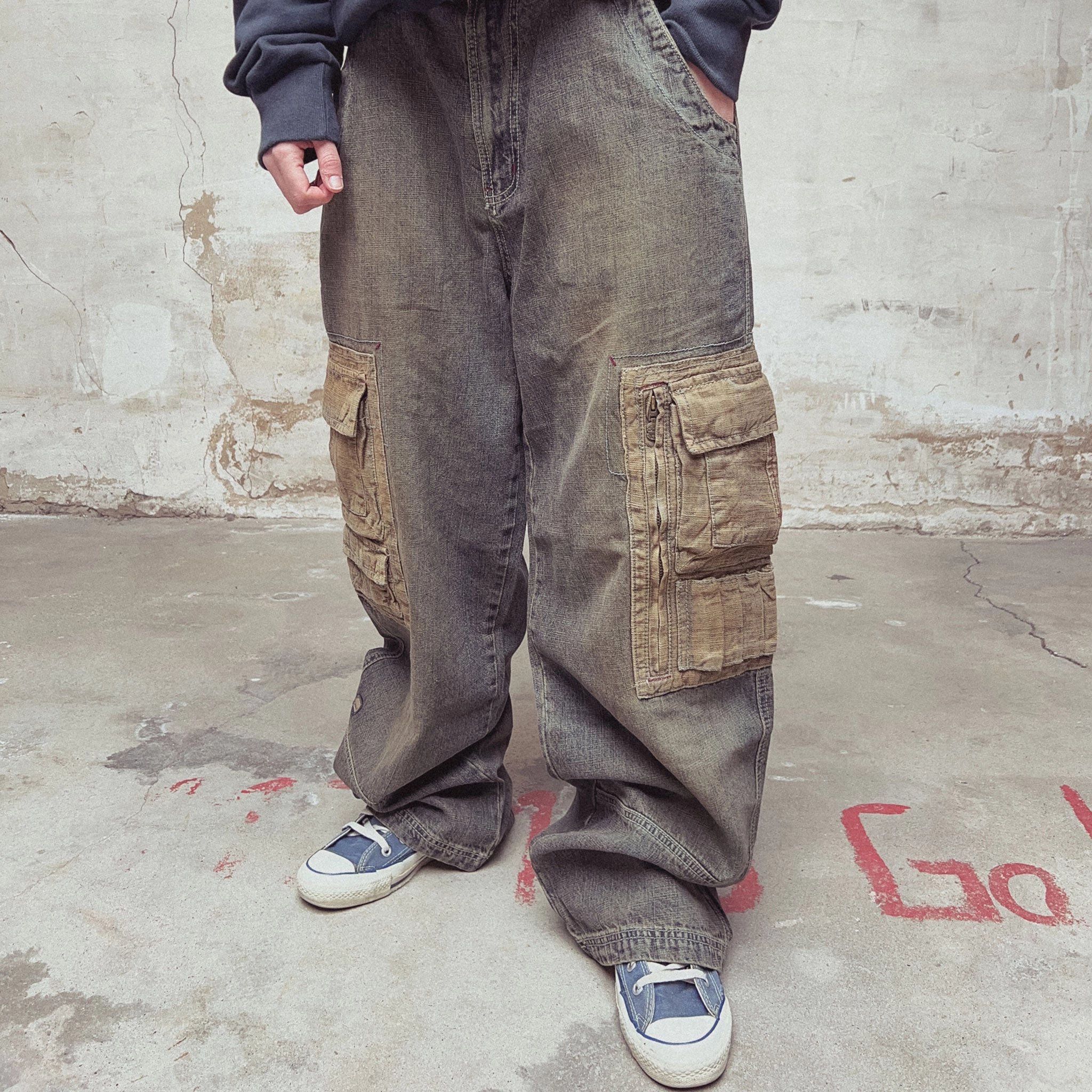 Odor Control Treatment ElasticWaist Y2K Clench Baggy Pants