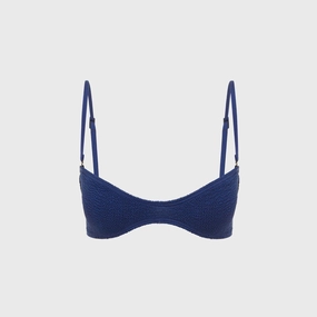 Multi-Purpose Stretchy Fit Bond Eye Layla Crop Bikini Top - Midnight Shimmer