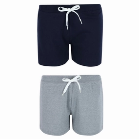 Women's Knit Shorts (Pack of 2) Reinforced Neckline MultiPurpose Loungewear