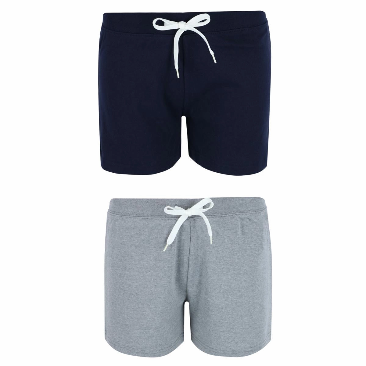 Women's Knit Shorts (Pack of 2) Reinforced Neckline MultiPurpose Loungewear