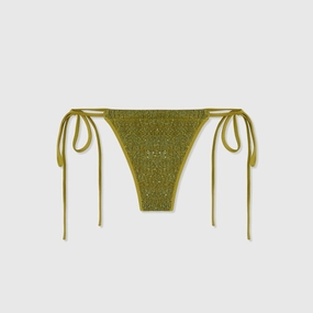 Asta Resort Lio Bikini Bottom - Olive Oil Sequin Mold Resistant Material High Neck Design