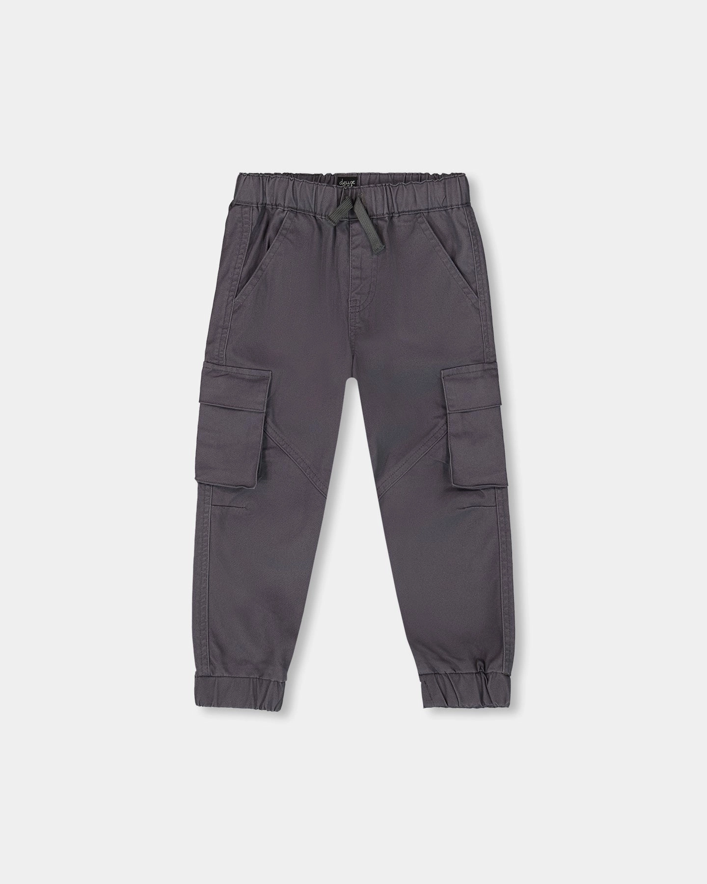 Transitional Style Functional Wear Twill Jogger Cargo Pants Dark Gray