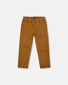 FadeResistantTreatment Fast Move Twill Jogger Pants with Patch Pockets Brown