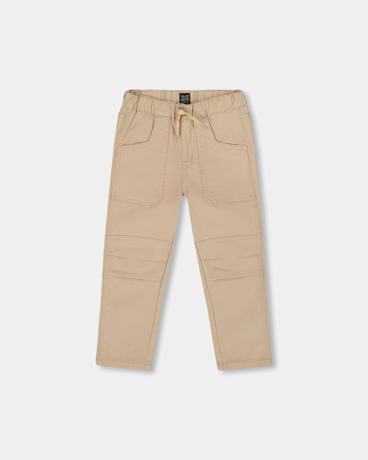 Twill Jogger Pants with Patch Pockets in Beige Durable Design