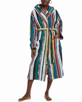 Zipper Free Design Drop Shoulder Design Missoni Home Wooden Accappatoio Cappuccio Mod Bathrobe
